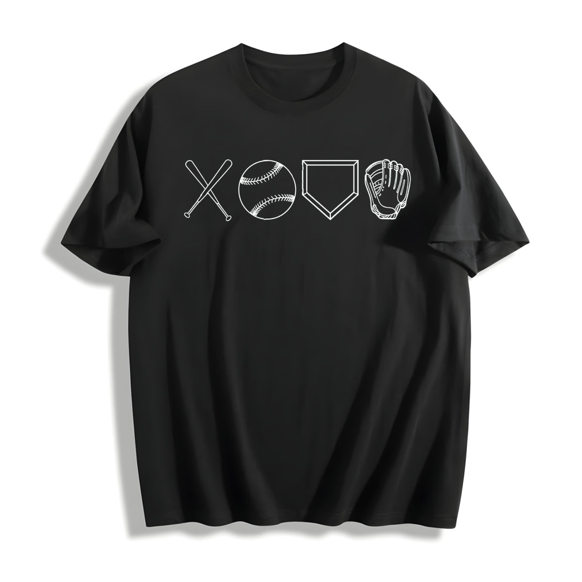 Baseball Tis the Season Baseball Mom Baseball Game Day Cotton T-Shirt in Black