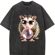 Bubblegum Opossum Vintage Washed T-Shirt in Black