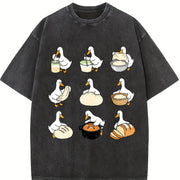 Goose Sourdough Baking Vintage Washed T-Shirt in Black