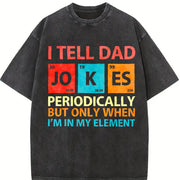 I Tell Dad Jokes Fathers Day Vintage Washed T-Shirt in Black