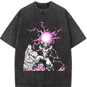 Majin Buu DBZ – Anime Retro Anime for Fans vintage washed oversized T-shirt in Black
