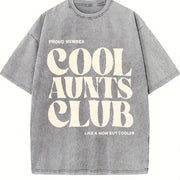 Cool Aunts Club vintage washed oversized T-shirt in Gray