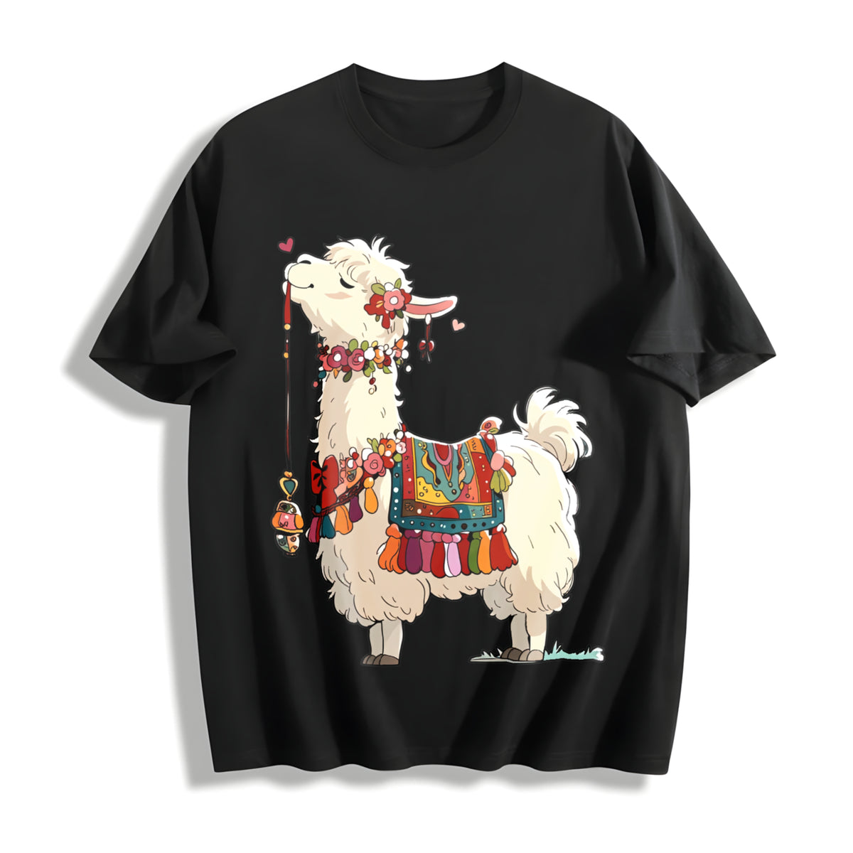 Animal Cartoon 1pc Cotton T-Shirt in Black