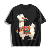 Animal Cartoon 1pc Cotton T-Shirt in Black