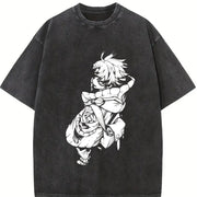 Rudo Gachiakuta – Anime Heavy for Fans 2025 vintage washed oversized T-shirt in Black