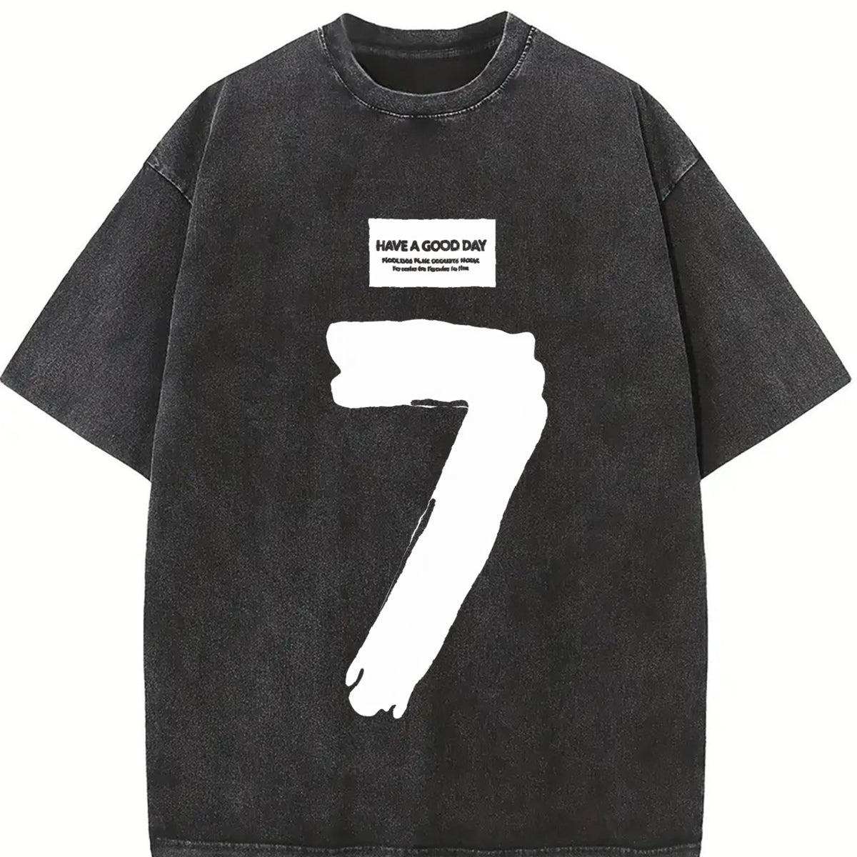 For Formal Urban Distressed Enthusiasts Vintage Washed T-Shirt in Black