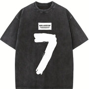 For Formal Urban Distressed Enthusiasts Vintage Washed T-Shirt in Black