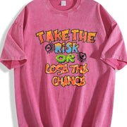 Take the Risk Vintage Washed T-Shirt in Red