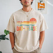 I Keep All My Dad Jokes in a Dad-a-base Vintage Washed T-Shirt in Beige