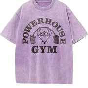 2026 Fun Fitness Aging Retro Gorilla World Gym & Vintage Washed T-Shirt in Purple