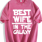 Best Wife in the Galaxy Vintage Washed T-Shirt in Red