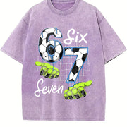 Six Seven Soccer Vintage Washed T-Shirt in Purple