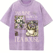 Jasmine Dragon Tea Shop Uncle Iroh Anime Lover's vintage washed oversized T-shirt in Purple