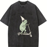 Fuc k Ice FDT Anti ICE Frog and Batik vintage washed oversized T-shirt in Black