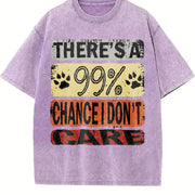 There's a 99 Percent Chance I Don't Care Vintage Washed T-Shirt in Purple