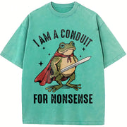 I Am a Conduit for Nonsense Vintage Washed T-Shirt in Blue