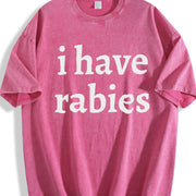 I Have Rabies Vintage Washed T-Shirt in Red