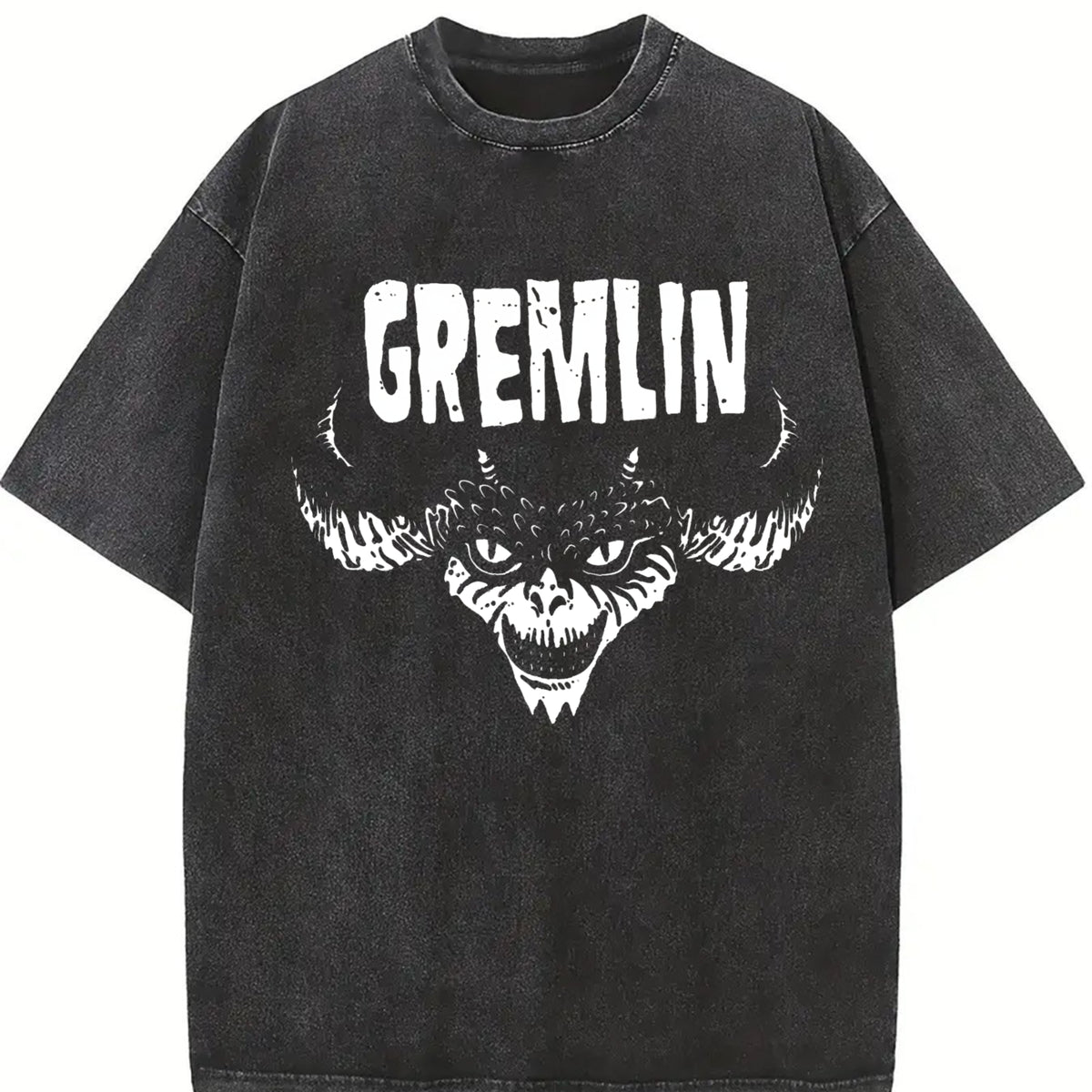 For Formal Urban Distressed Enthusiasts Vintage Washed T-Shirt in Black