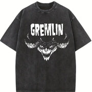For Formal Urban Distressed Enthusiasts Vintage Washed T-Shirt in Black