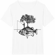 Fishing for Guys Boys for Fisherman Bass Fishing Hilarious Cotton T-Shirt in White