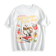 Merry Christmas Ya Filthy Retro Wizard Holiday Wizard Cotton T-Shirt in White