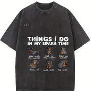 Dachshund Doxie Vintage Washed T-Shirt in Black