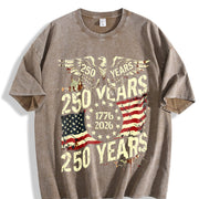 Coastal Grandpa & Urban Explorer Statement: 250 Years Vintage Washed T-Shirt in Brown