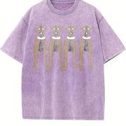 Greyhound Lover Dog Lover Vintage Washed T-Shirt in Purple