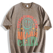 Overstimulated Moms Club vintage washed oversized T-shirt in Brown