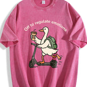 Off to Regulate Emotions Vintage Washed T-Shirt in Red