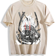 Shota Aizawa My Hero Academia Anime Manga vintage washed oversized T-shirt in Beige