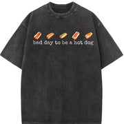 Bad Day to Be a Hotdog Vintage Washed T-Shirt in Black