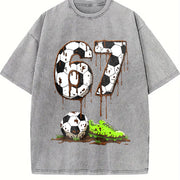 67 Soccer Vintage Washed T-Shirt in Gray