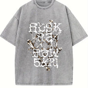 Rush Racing Typography Vintage Washed T-Shirt in Gray