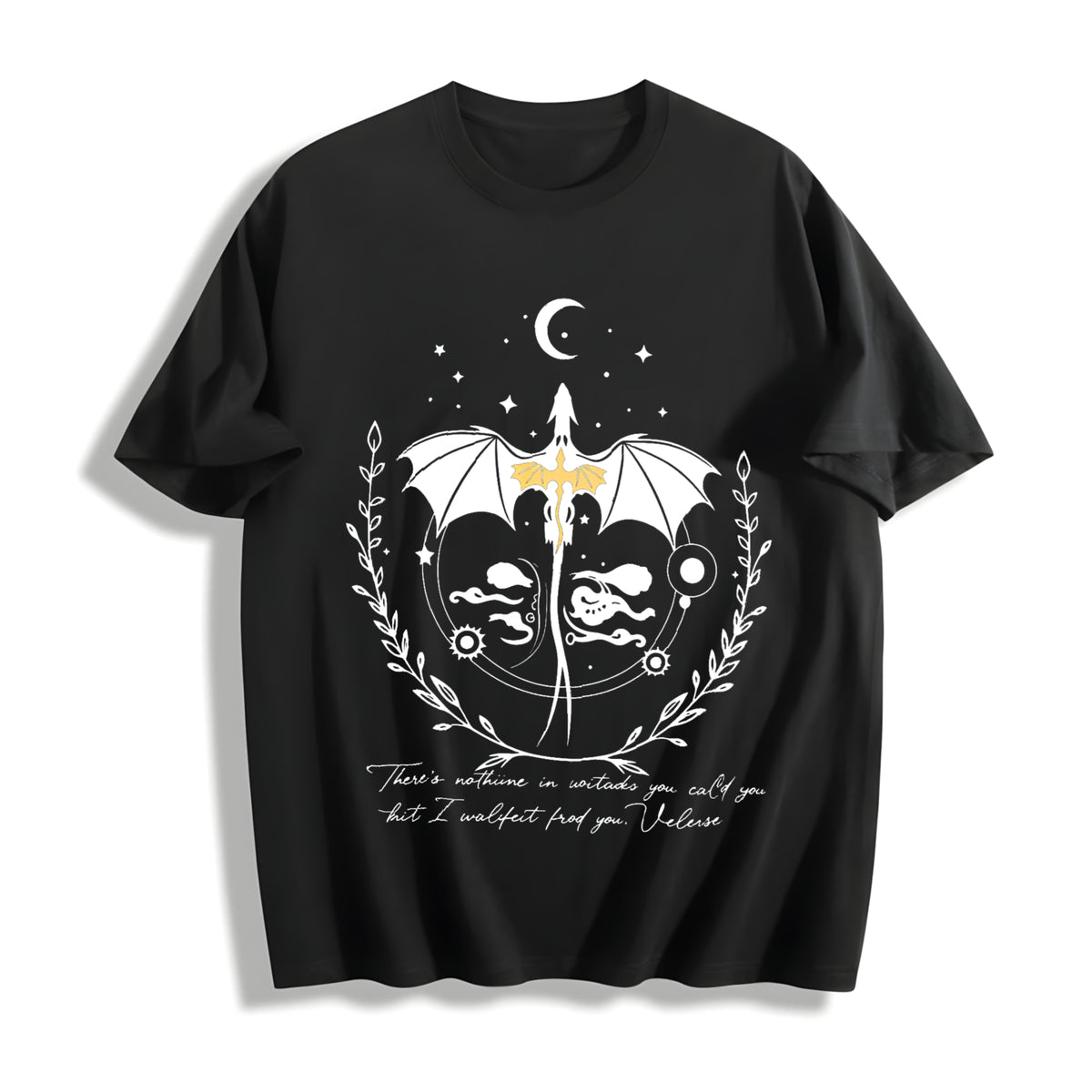 Basgiath War College Cotton T-Shirt in Black