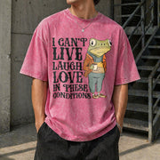 Live Laugh Love Under These Conditions Vintage Washed T-Shirt in Red