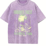Forbidden Forest Bookish Vintage Washed T-Shirt in Purple