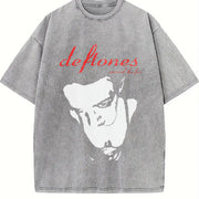 Deftones – Retro Rock Style vintage washed oversized T-shirt in Gray