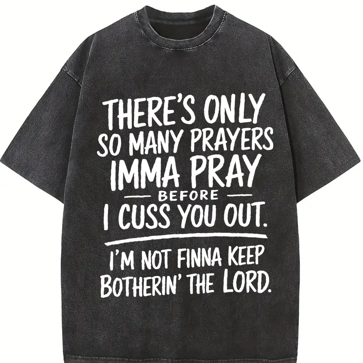 Street Style Holiday with Prayers and Cursing Relaxed Fit vintage washed oversized T-shirt in Black