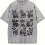 Miniature Schnauzer Vintage Washed T-Shirt in Gray