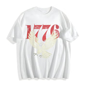 Retro 1776 Bald Eagle 250th Anniversary American 4th Of Cotton T-Shirt in White