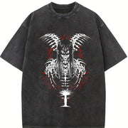 ''The End'' Eren Yeager Attack on Titan Anime Final vintage washed oversized T-shirt in Black