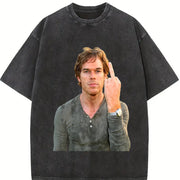 Dexter Morgan Movie vintage washed oversized T-shirt in Black