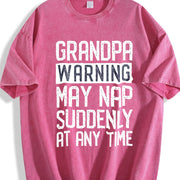 Grandpa Father's Day Papa Vintage Washed T-Shirt in Red