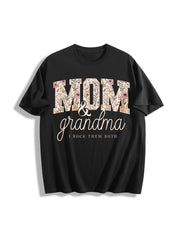 Grandma and Mom I Rock Them Cotton T-Shirt in Black