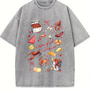 Crawfish Season Boil Girly Vintage Washed T-Shirt in Gray