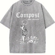Compost Your Enemies Vintage Washed T-Shirt in Gray