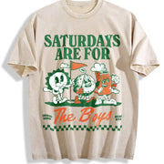 Saturdays Are for the Boys Golf Vintage Washed T-Shirt in Beige