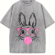 Y2K a Retro a Unique Vintage Washed T-Shirt in Gray