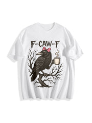 Crow F-caw-f Cotton T-Shirt in White